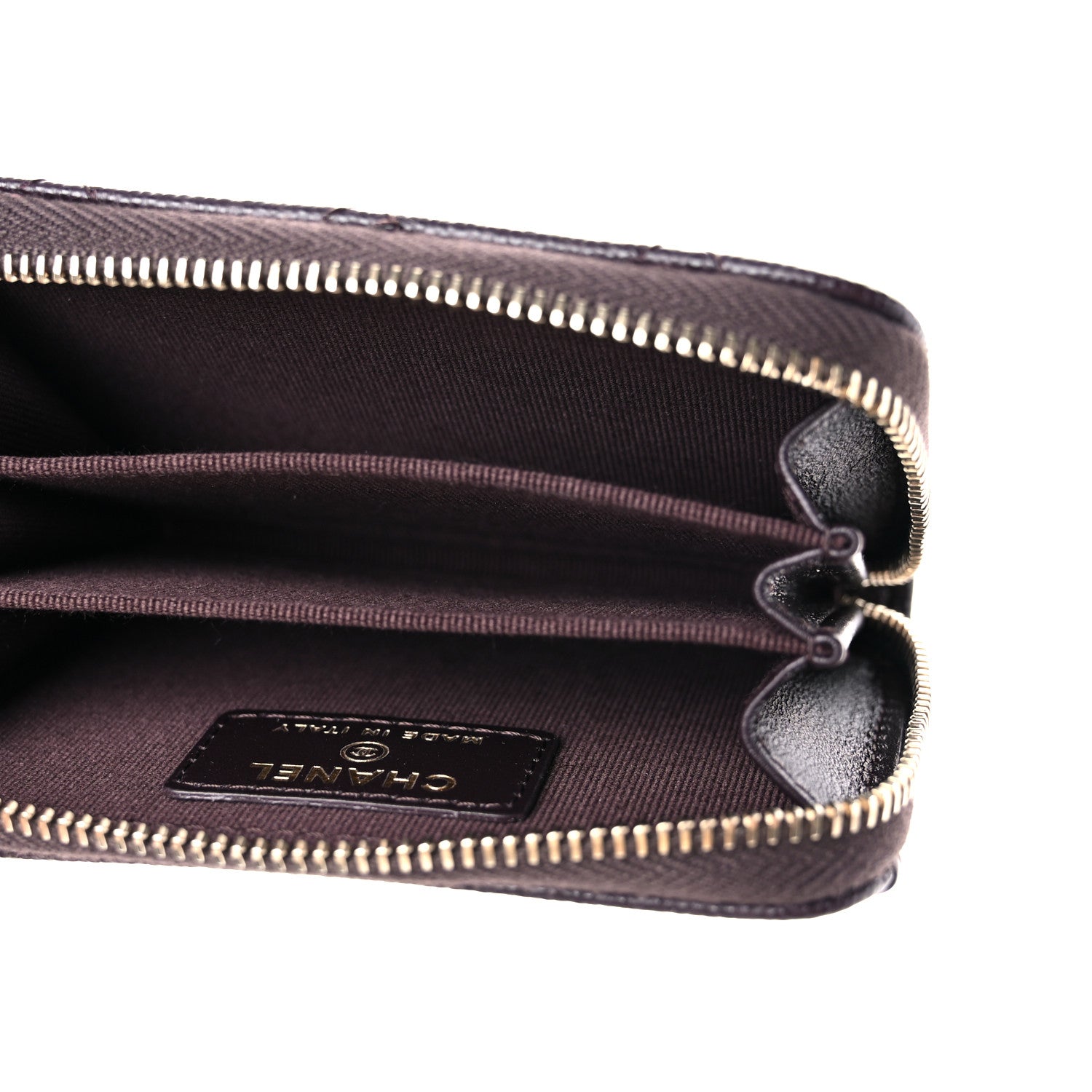 Chanel Caviar Quilted Zip Coin Purse Burgundy 5 of 7