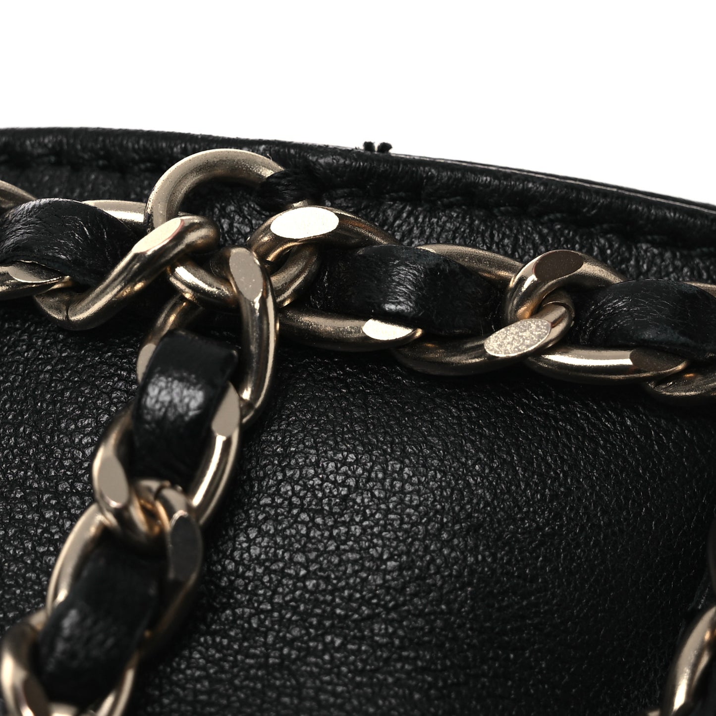 Lambskin Tech Me Out Clutch With Chain Black