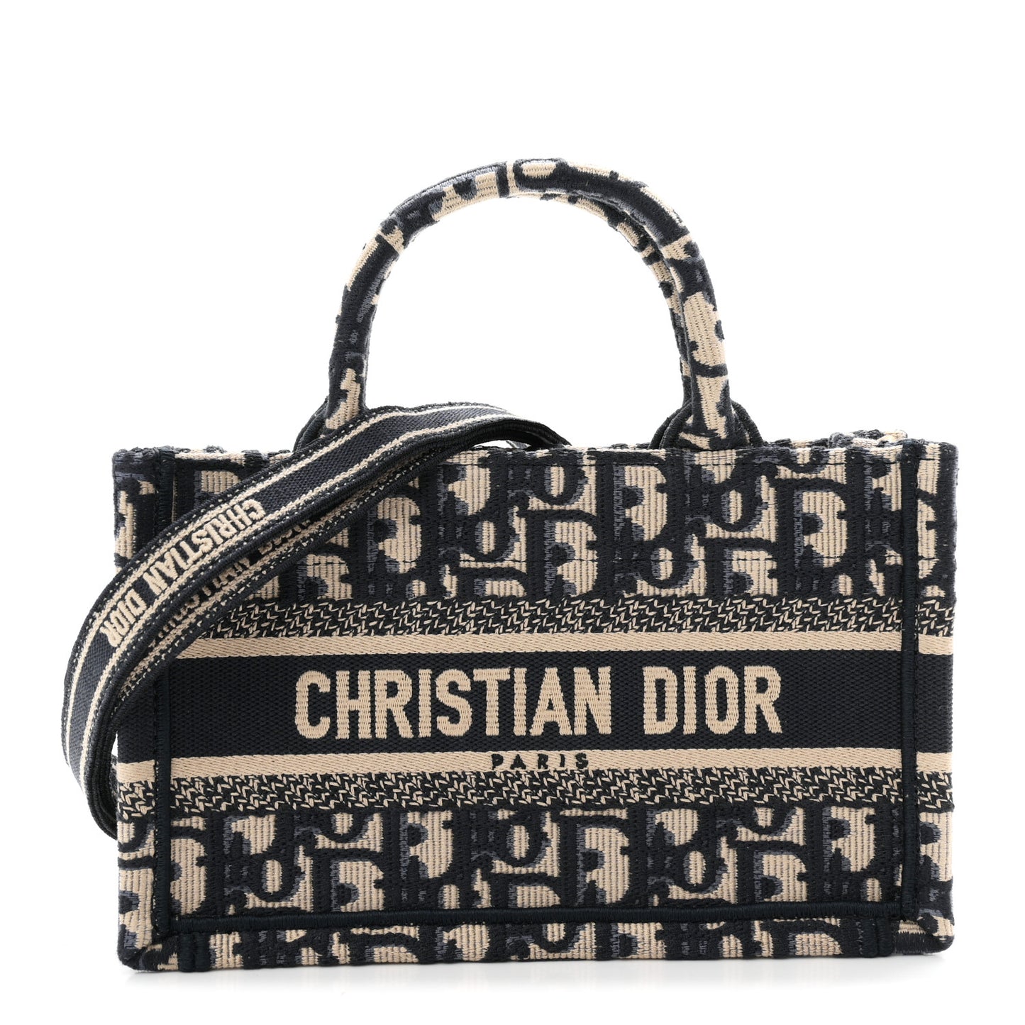 Oblique Mini Book Tote With Strap Blue Multicolor