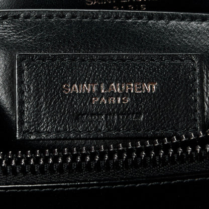 Saint Laurent Calfskin Y Quilted Monogram Monochrome Small Loulou Chain Satchel Black 7 of 14