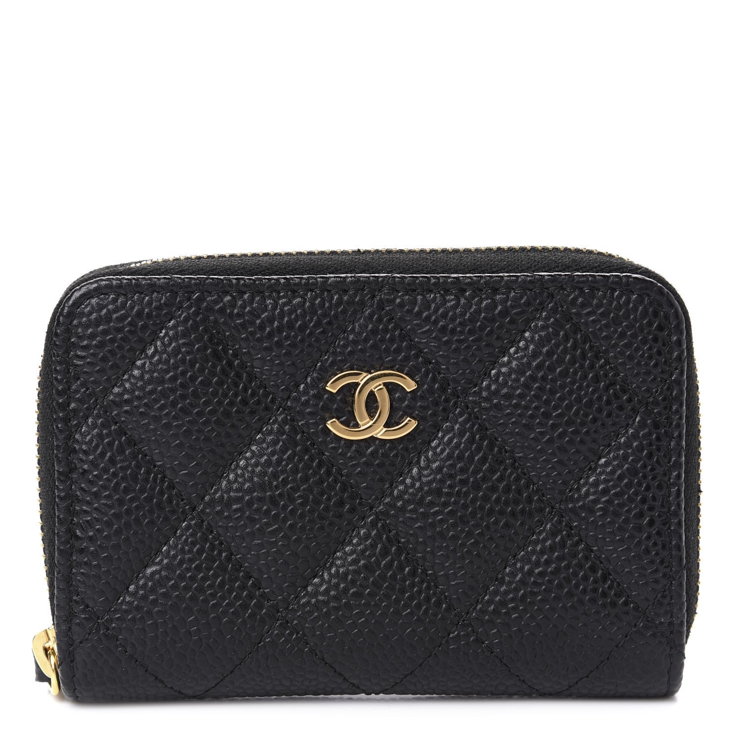 Chanel Caviar Quilted Zip Coin Purse Black 1 of 8