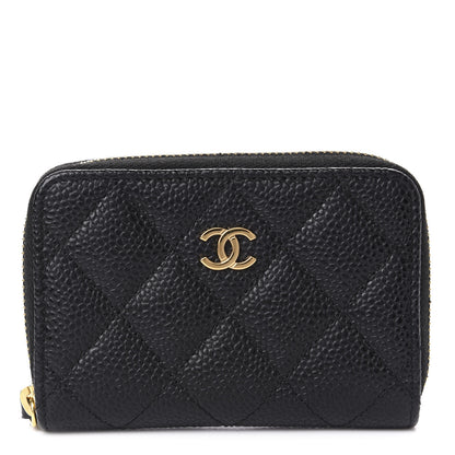 Chanel Caviar Quilted Zip Coin Purse Black 1 of 8