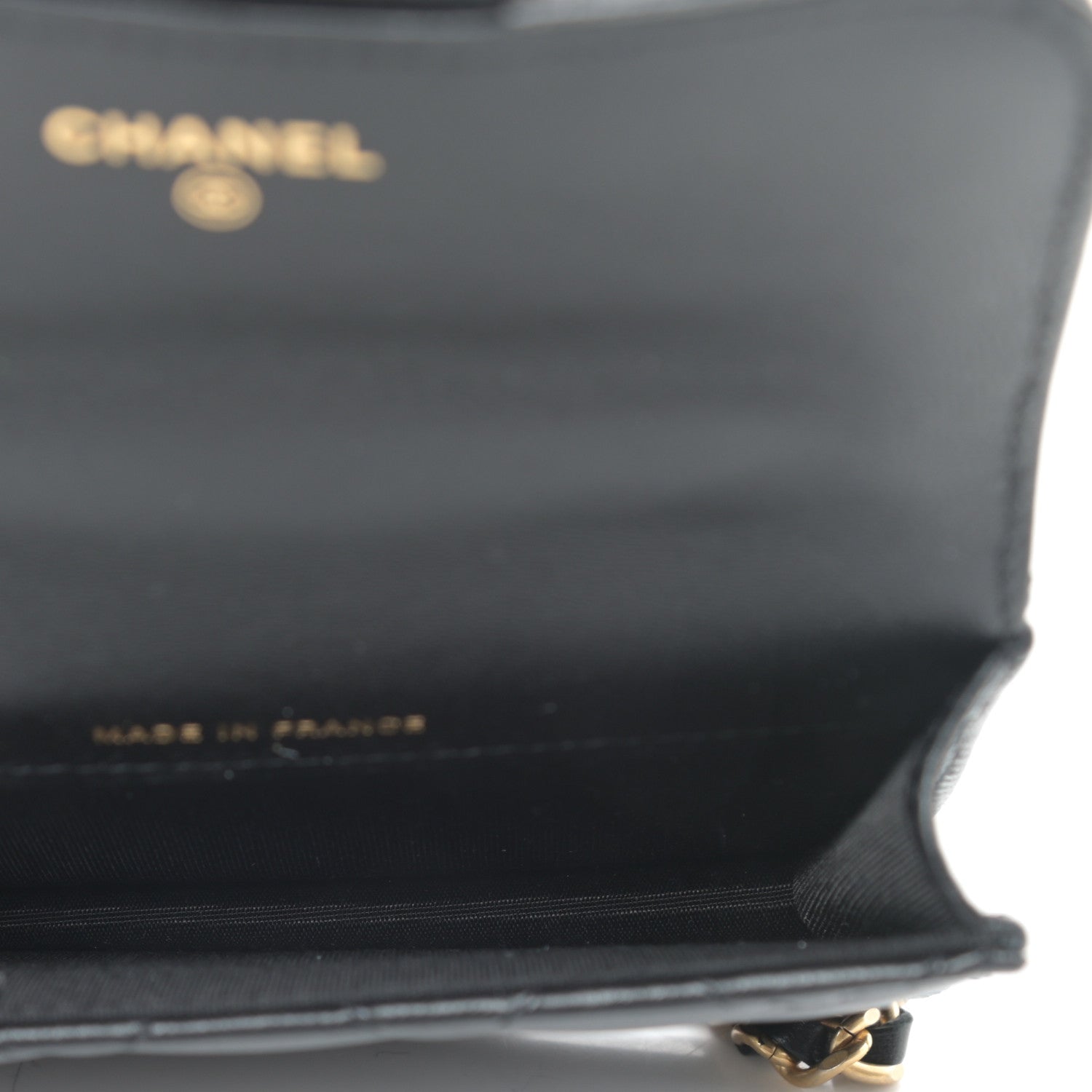 Chanel Lambskin Quilted Top Handle Flap Coin Purse With Chain Black 5 of 12