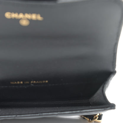 Chanel Lambskin Quilted Top Handle Flap Coin Purse With Chain Black 5 of 12