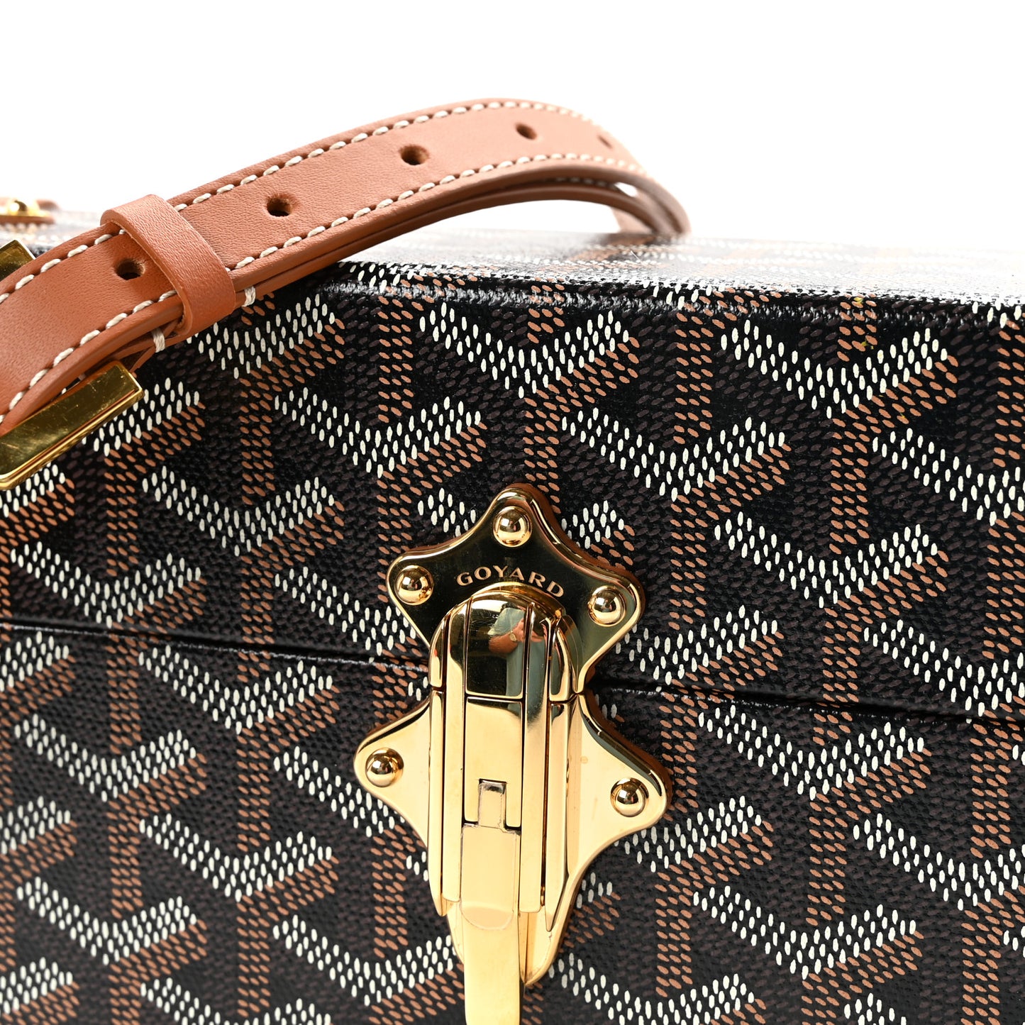 Goyardine Cassette Trunk Bag Black Gold