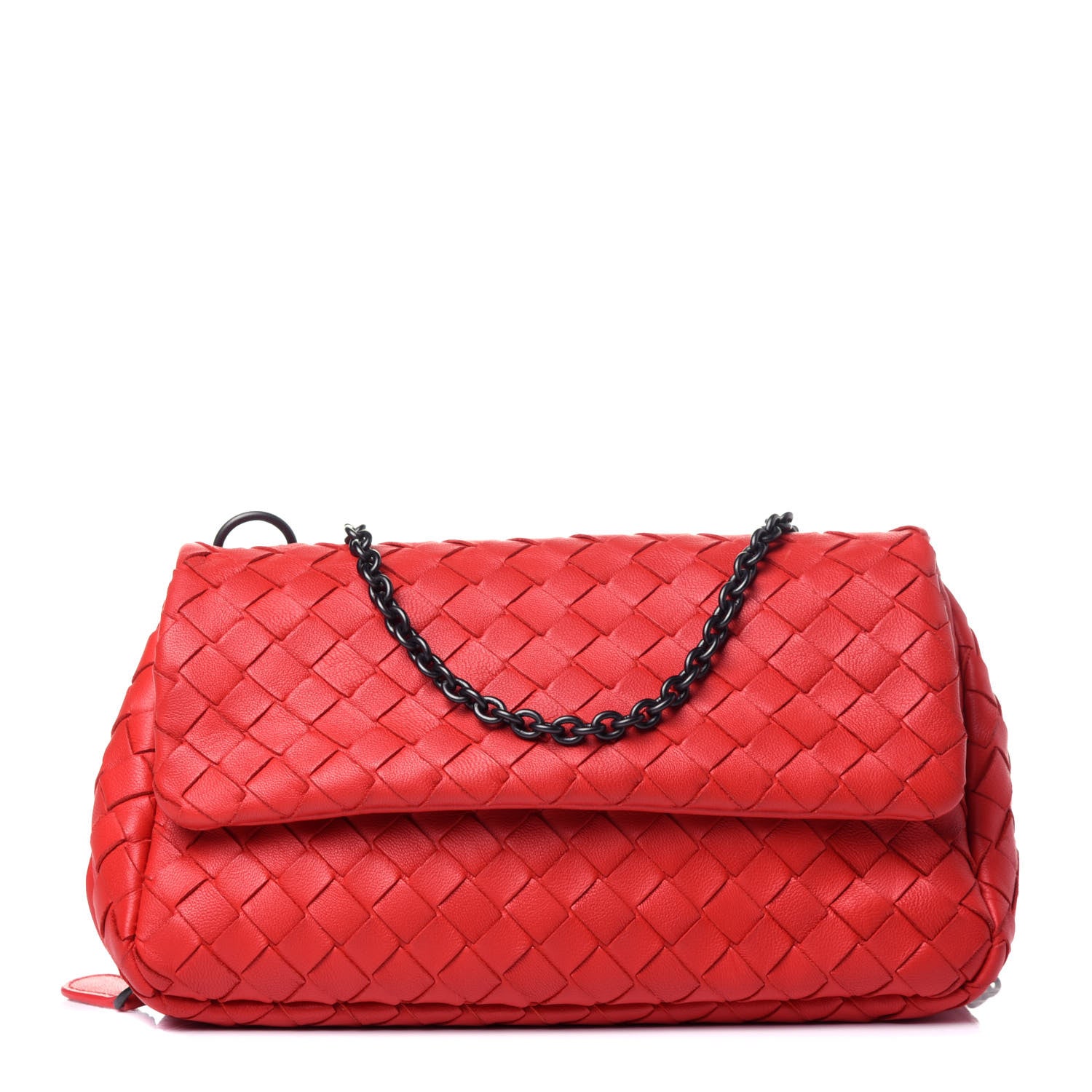 Bottega Veneta Nappa Intrecciato Mini Messenger Bag Red 1 of 16