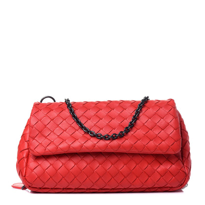 Bottega Veneta Nappa Intrecciato Mini Messenger Bag Red 1 of 16