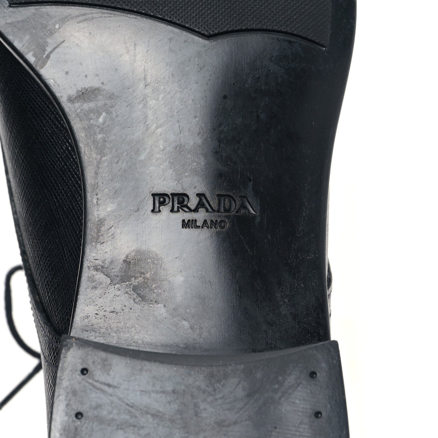 Saffiano Mens Plain Toe Derby Loafers 8.5 Black