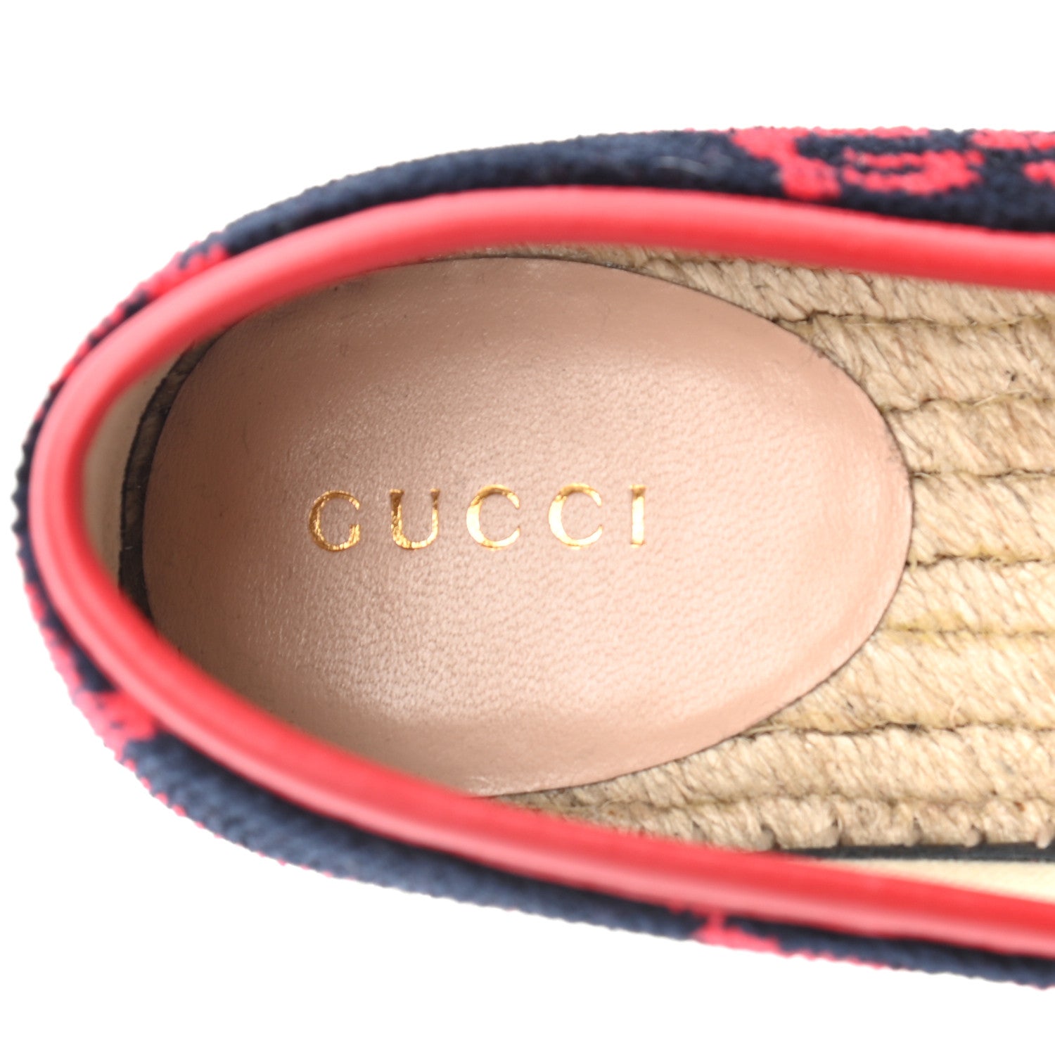 Gucci Terry Cloth GG Monogram Espadrilles 37 Blue Red 7 of 8