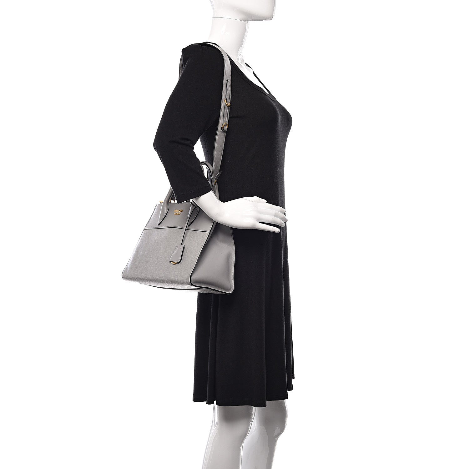 Prada Saffiano City Calf Small Esplanade Tote Nube 2 of 10