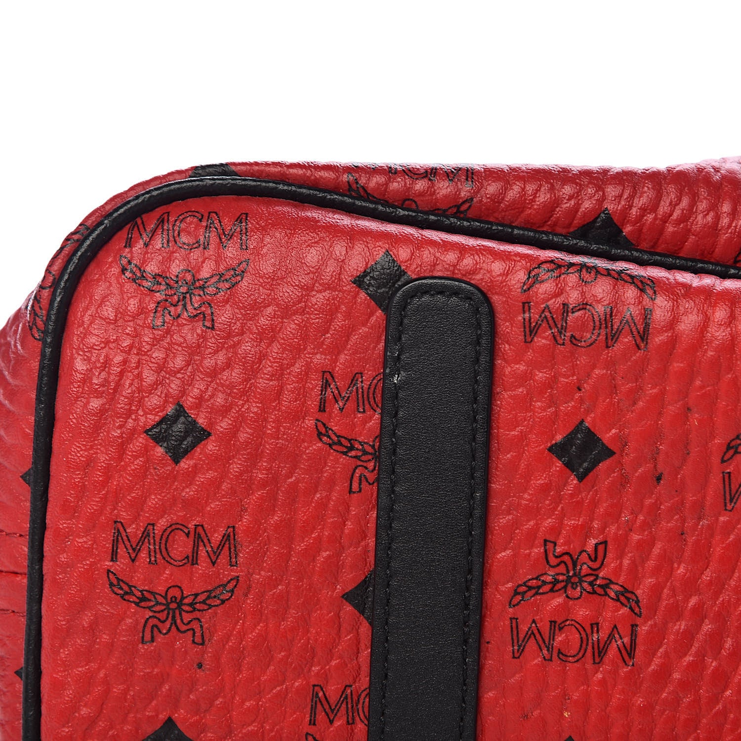 MCM Visetos Large Liz Reversible Shopper Red Black 14 of 23