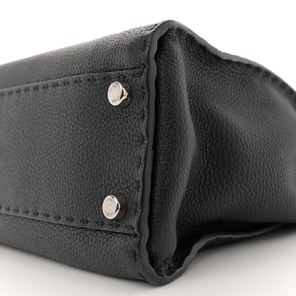 Fendi Cuoio Romano Selleria Bi-Color Medium Peekaboo Iconic Satchel Black Mou 11 of 13