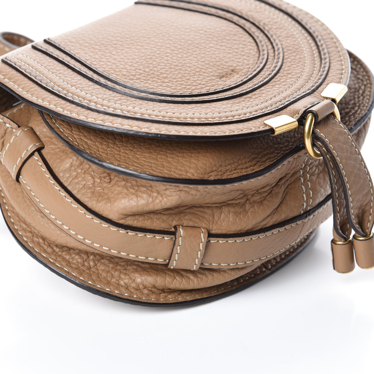 Chloe Calfskin Mini Marcie Round Crossbody Bag Nut 7 of 10