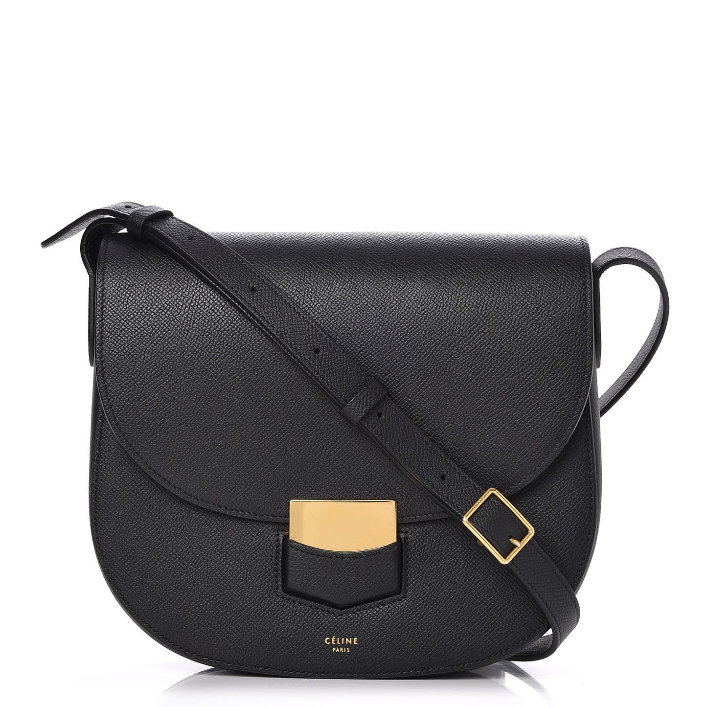 Grained Calfskin Medium Trotteur Black