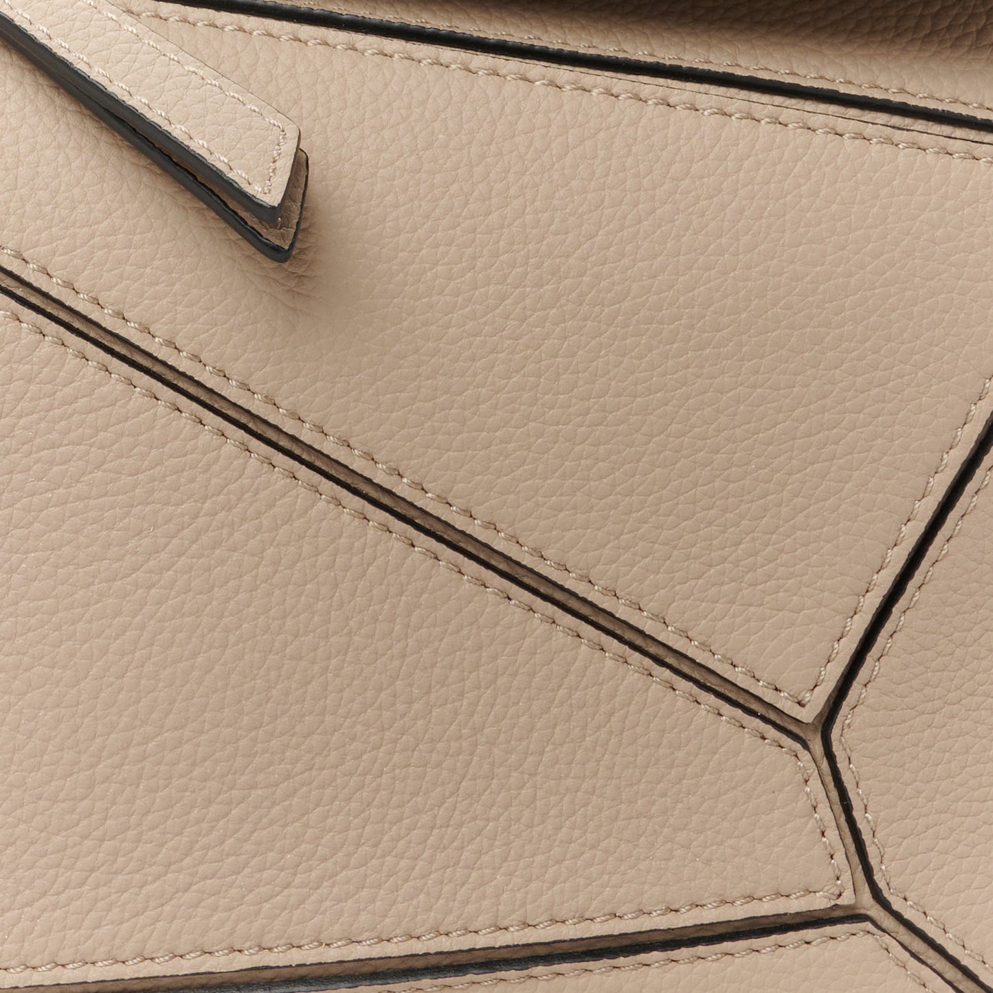 Grained Calfskin Small Puzzle Bag Sand
