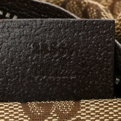 Gucci GG Monogram Web Double Pocket Belt Bag Dark Brown 6 of 10