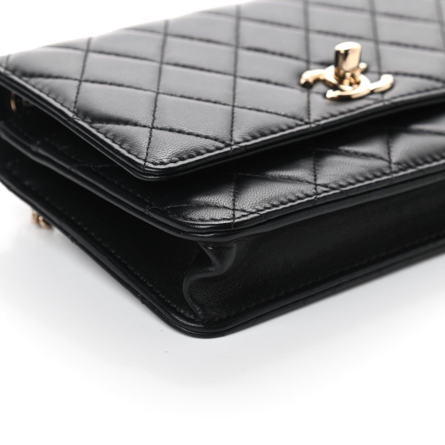 Chanel Lambskin Quilted Trendy CC Wallet On Chain WOC Black 9 of 11