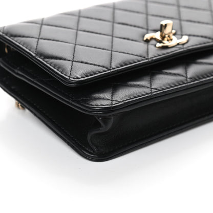 Chanel Lambskin Quilted Trendy CC Wallet On Chain WOC Black 9 of 11