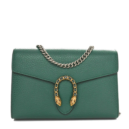 Gucci Calfskin Mini Dionysus Chain Wallet Emerald 1 of 10
