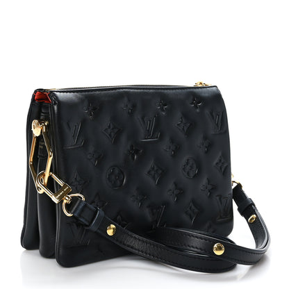 Louis Vuitton Lambskin Embossed Monogram Coussin BB Black 3 of 9