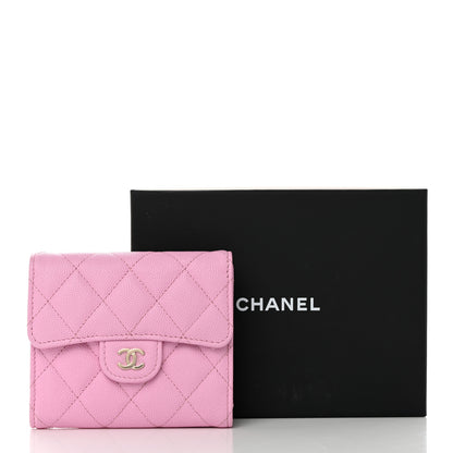 Chanel Caviar Quilted Compact Flap Wallet Pink 9 of 9