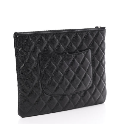 Chanel Caviar Quilted Medium Cosmetic Case Black 3 of 8