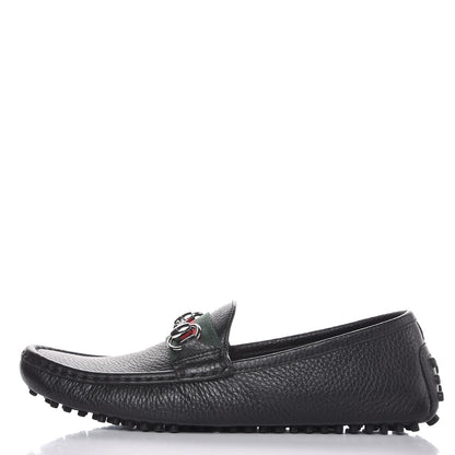 Gucci Road Calfskin Web Womens Horsebit Driver Loafers 35.5 Black 1 of 9