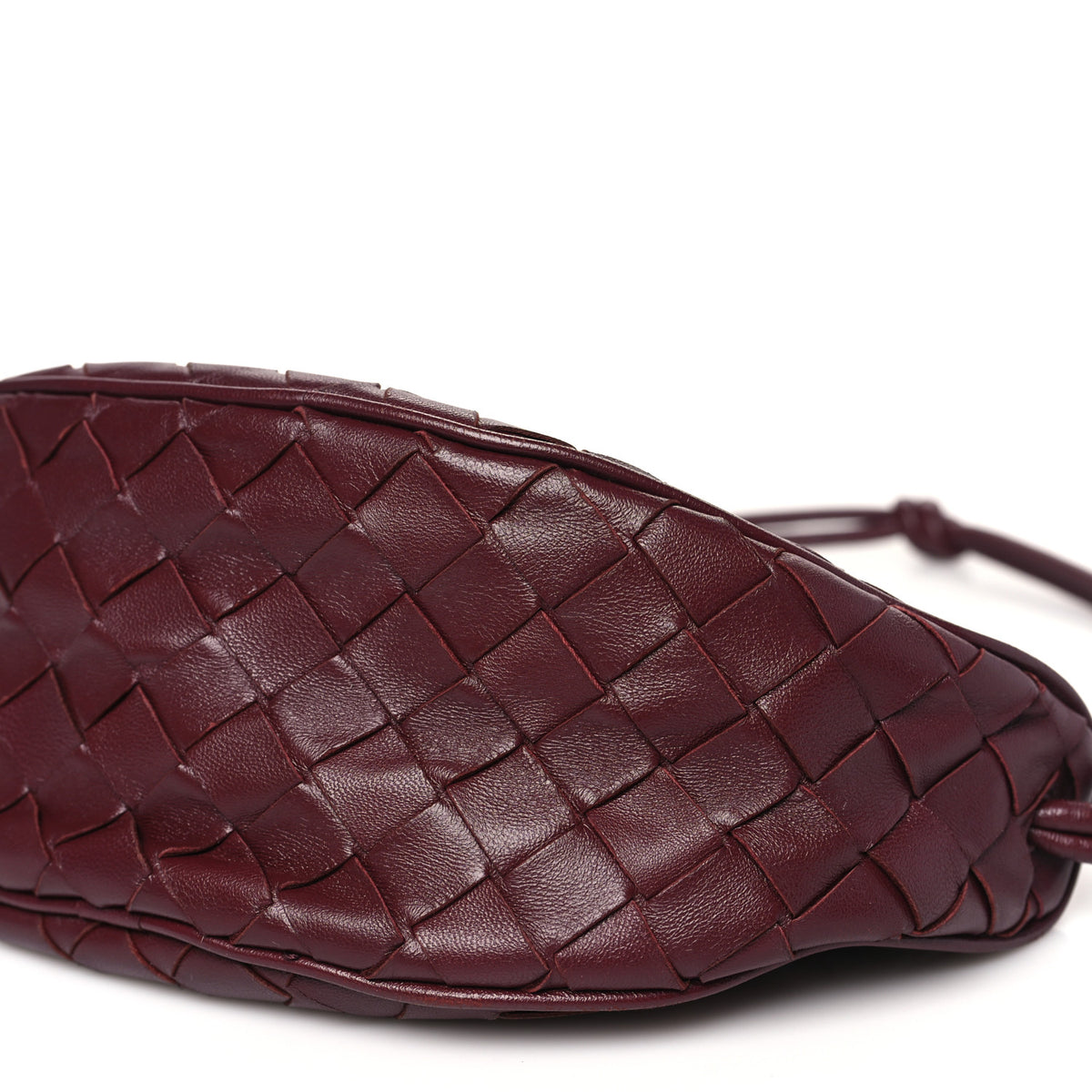 Nappa Intrecciato Half Moon Pouch On Strap Barolo