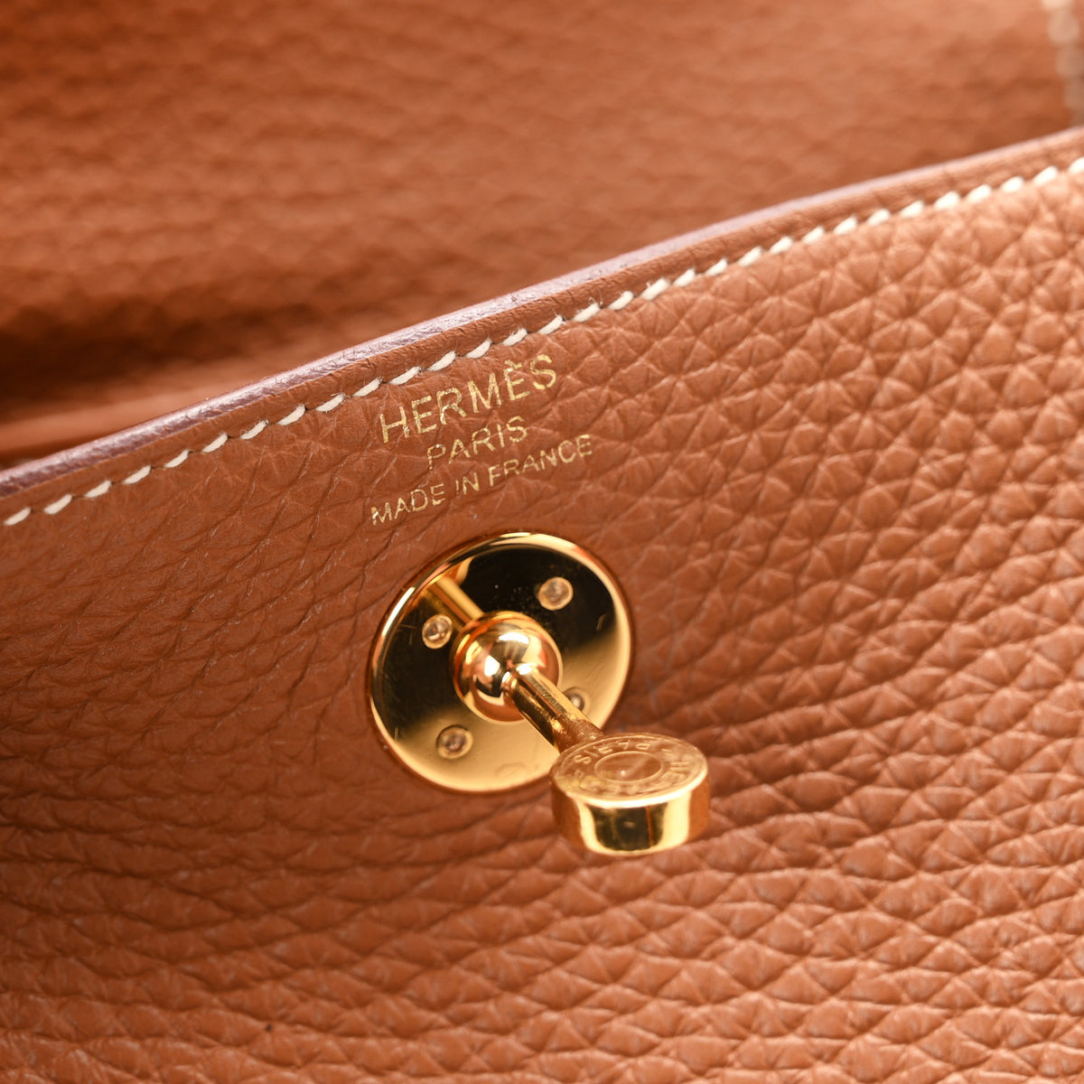 Hermes Taurillon Clemence Mini Lindy 20 Gold 6 of 13