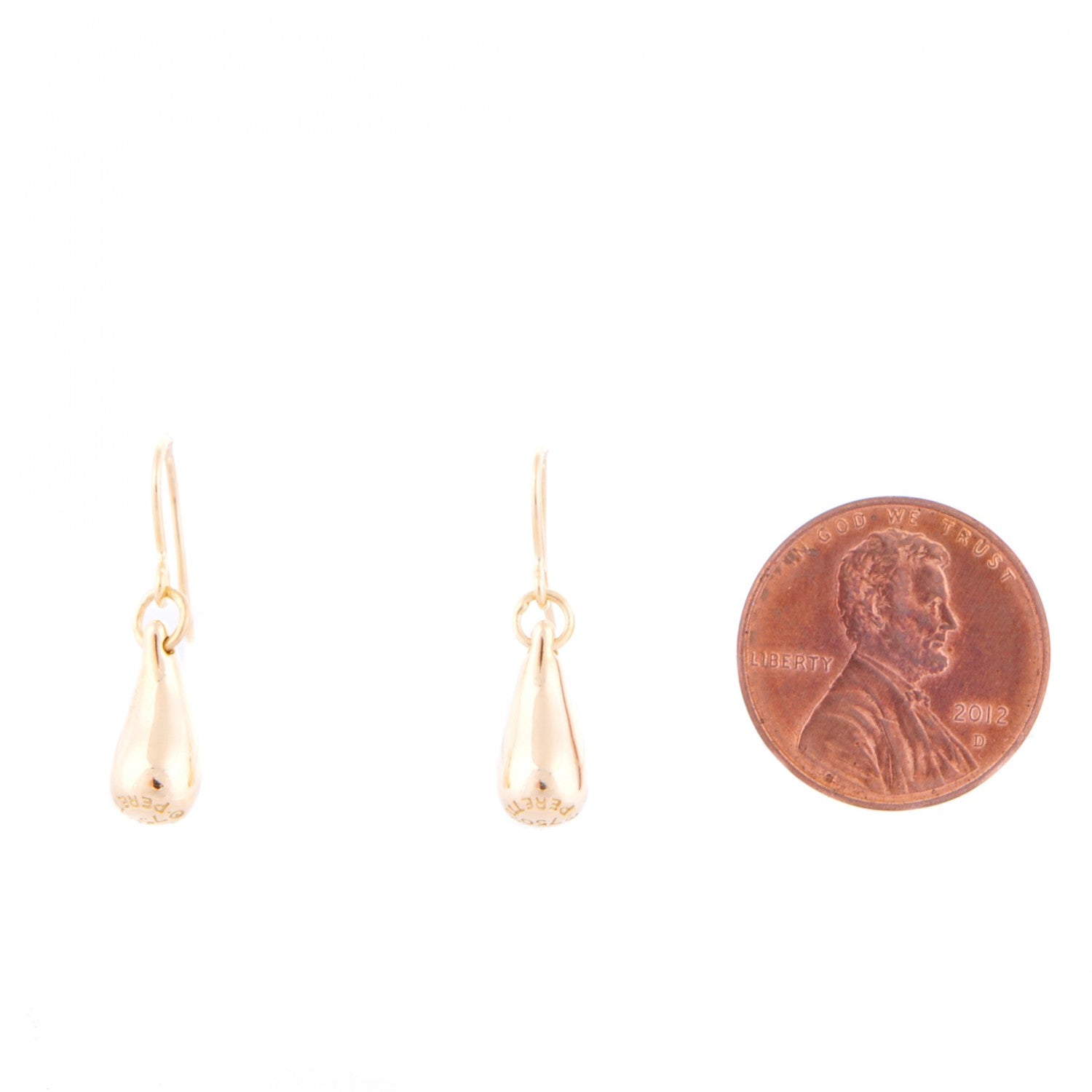 Tiffany 18K Yellow Gold Elsa Peretti 12mm Teardrop Earrings 2 of 5