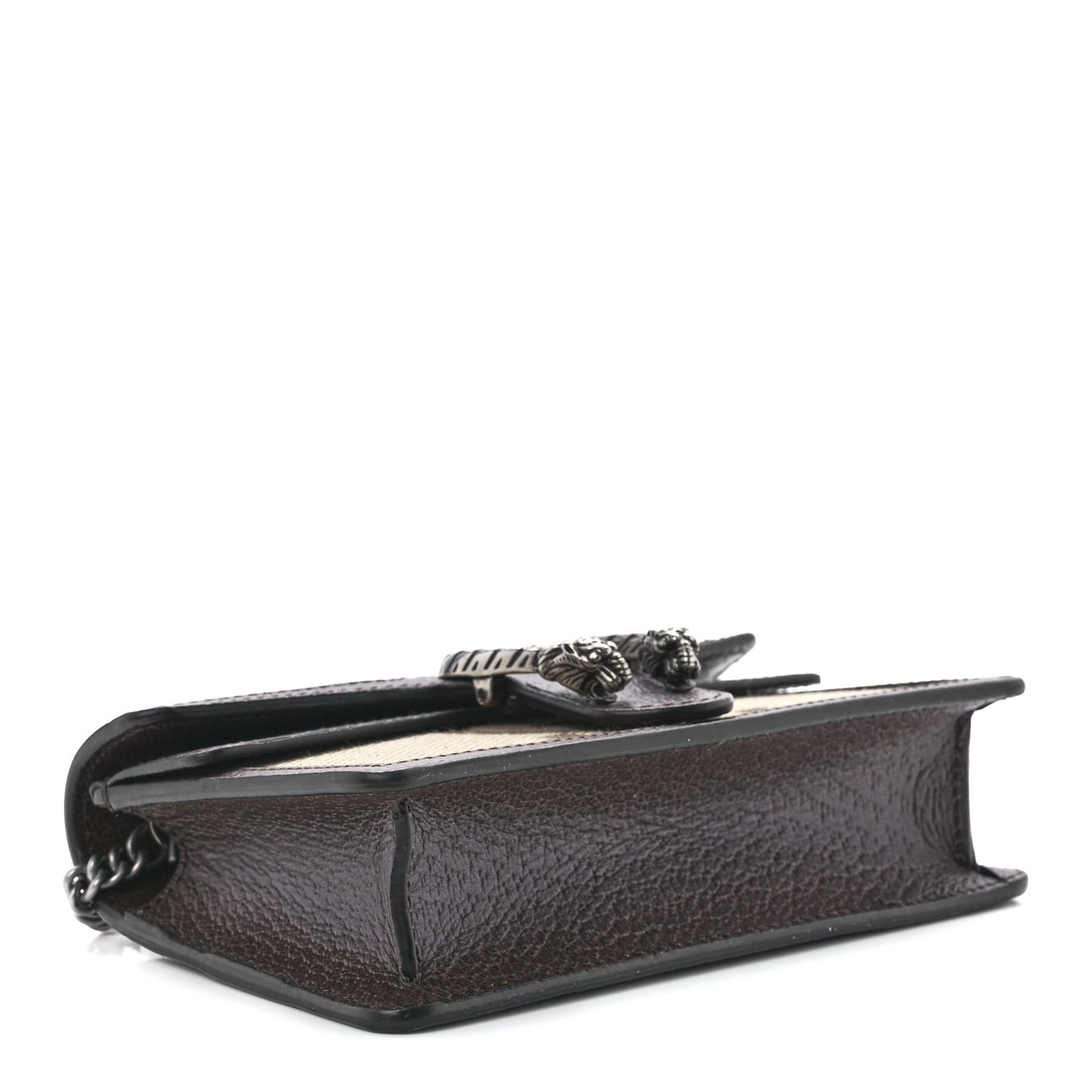 Monogram Jumbo GG Textured Dollar Calfskin Super Mini Dionysus Shoulder Bag Camel Ebony New Acero