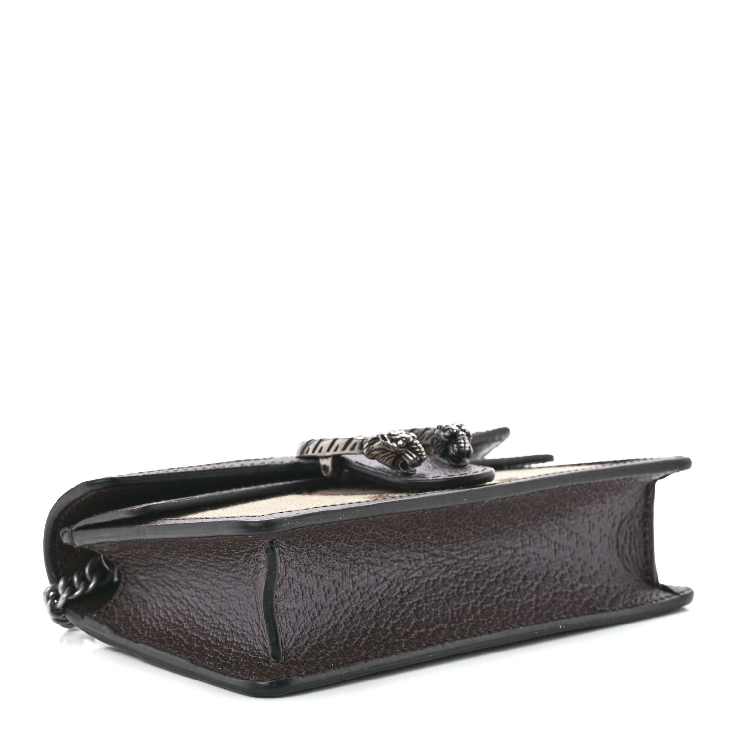 Gucci Monogram Jumbo GG Textured Dollar Calfskin Super Mini Dionysus Shoulder Bag Camel Ebony New Acero 4 of 11