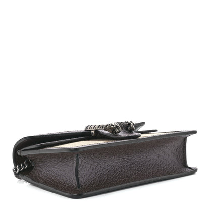 Gucci Monogram Jumbo GG Textured Dollar Calfskin Super Mini Dionysus Shoulder Bag Camel Ebony New Acero 4 of 11