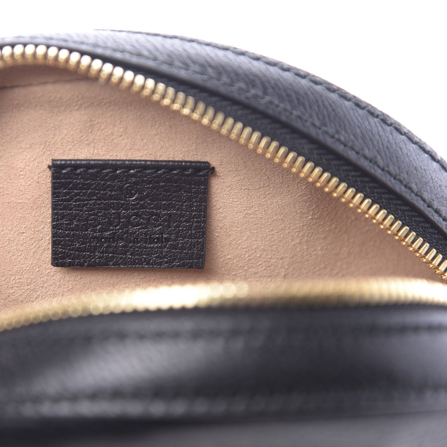 Grained Calfskin Web Mini Ophidia Round Shoulder Bag Black