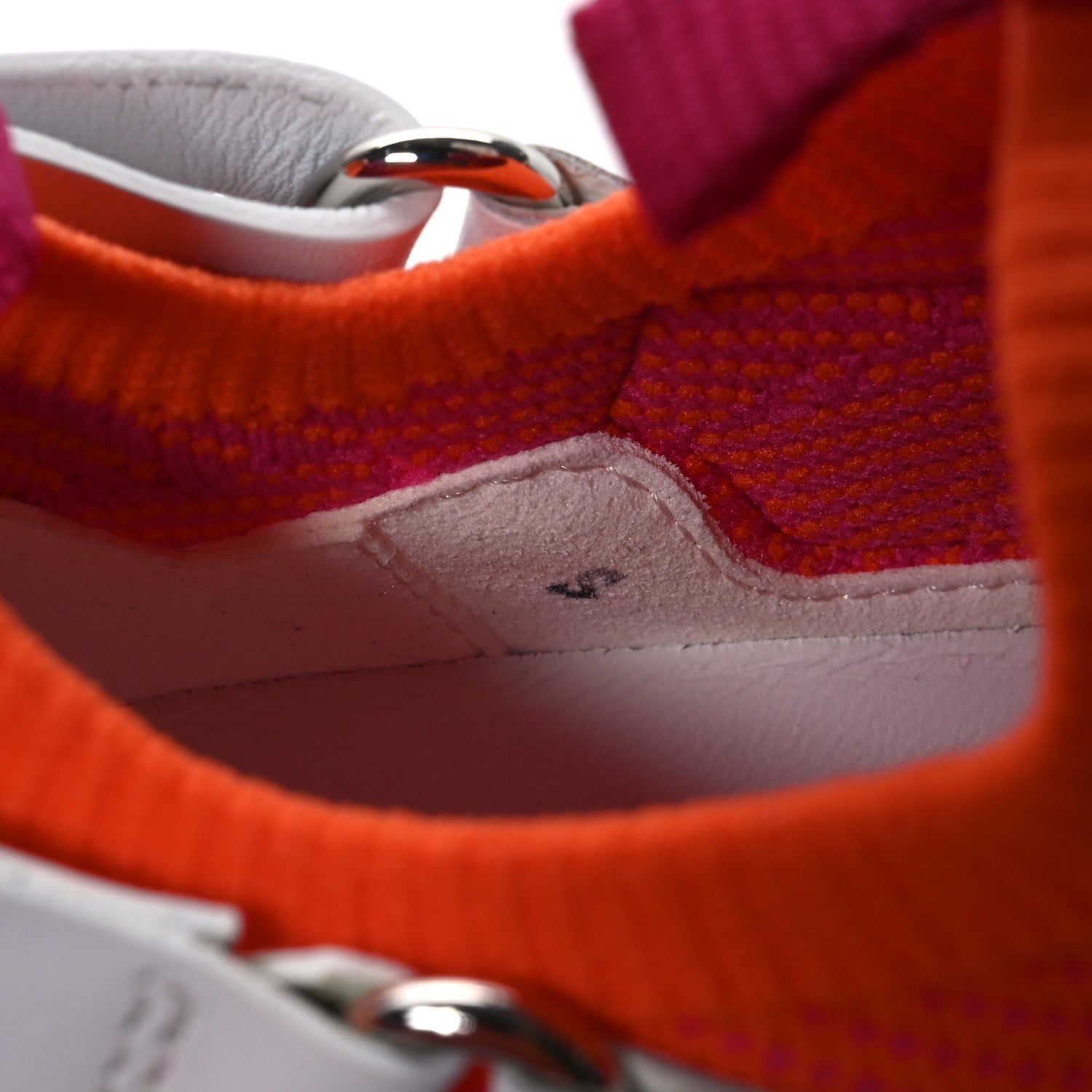 Hermes Calfskin Womens Athlete Sneakers 36.5 Orange Multicolor 8 of 9
