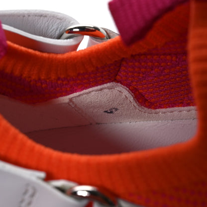 Hermes Calfskin Womens Athlete Sneakers 36.5 Orange Multicolor 8 of 9