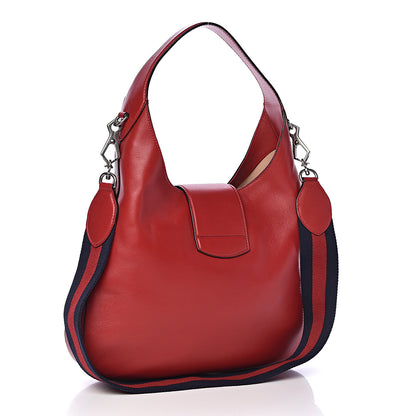 Gucci Calfskin Web Embroidered Medium Dionysus Hobo Hibiscus Red 4 of 11