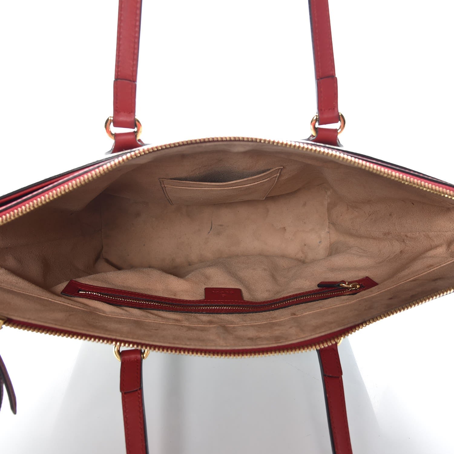 Gucci GG Supreme Monogram Blooms Medium Zippered Bucket Tote Beige Blue Navy Hibiscus Red 5 of 9