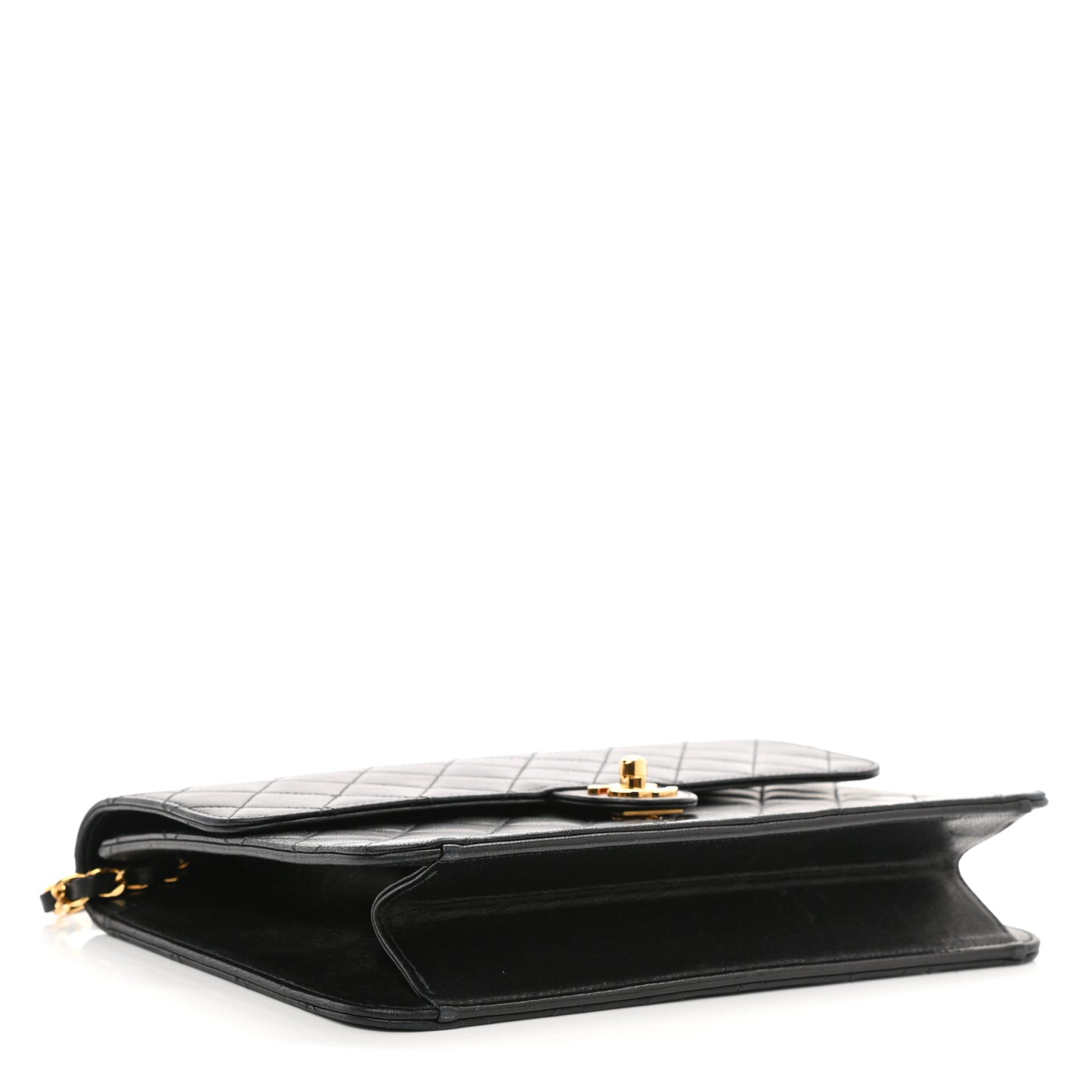 Lambskin Quilted Medium Single Flap Black