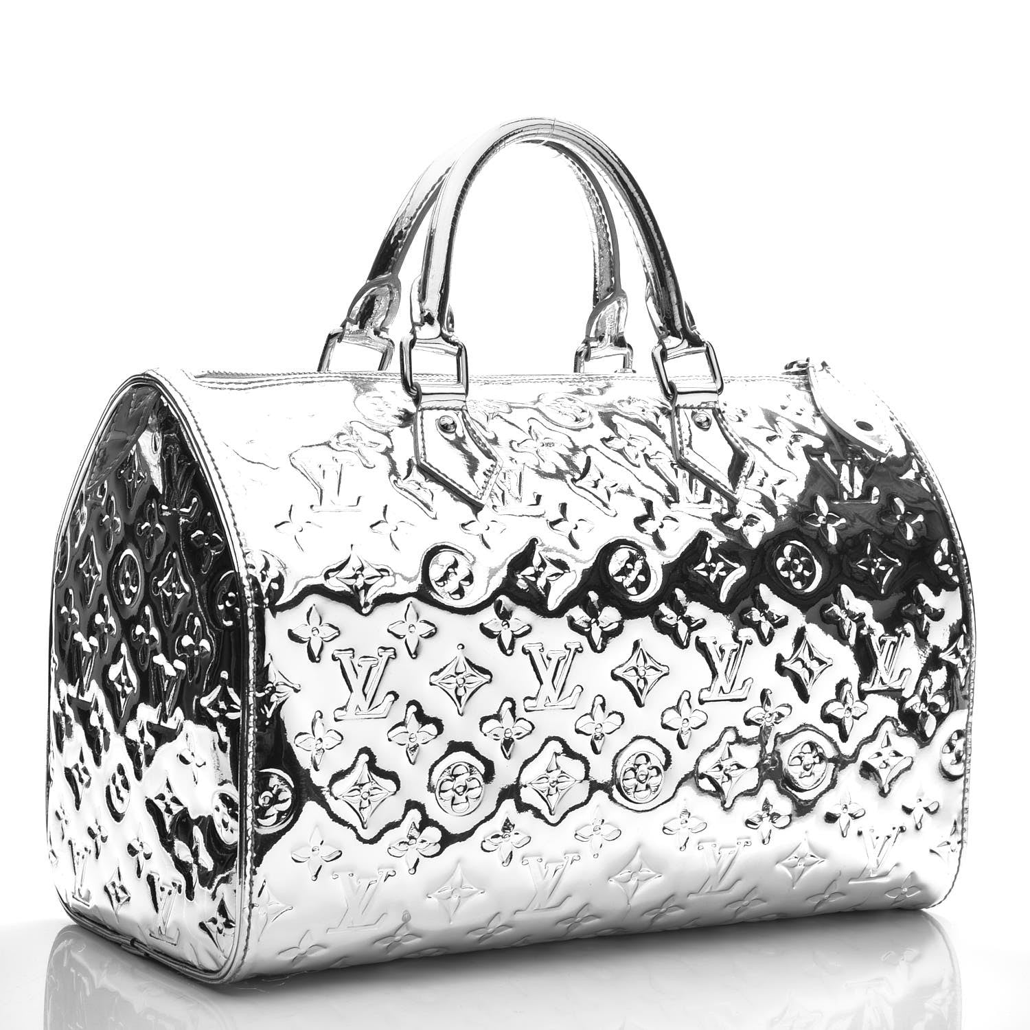 Louis Vuitton Monogram Miroir Speedy 35 Silver 3 of 9