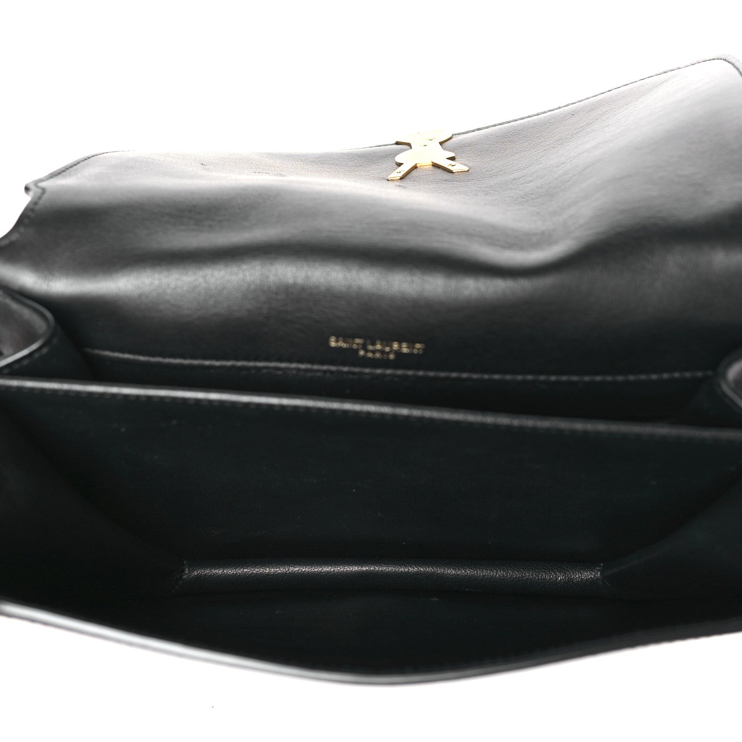 Saint Laurent Suede Smooth Calfskin Monogram Medium Solferino Soft Satchel Black 5 of 9