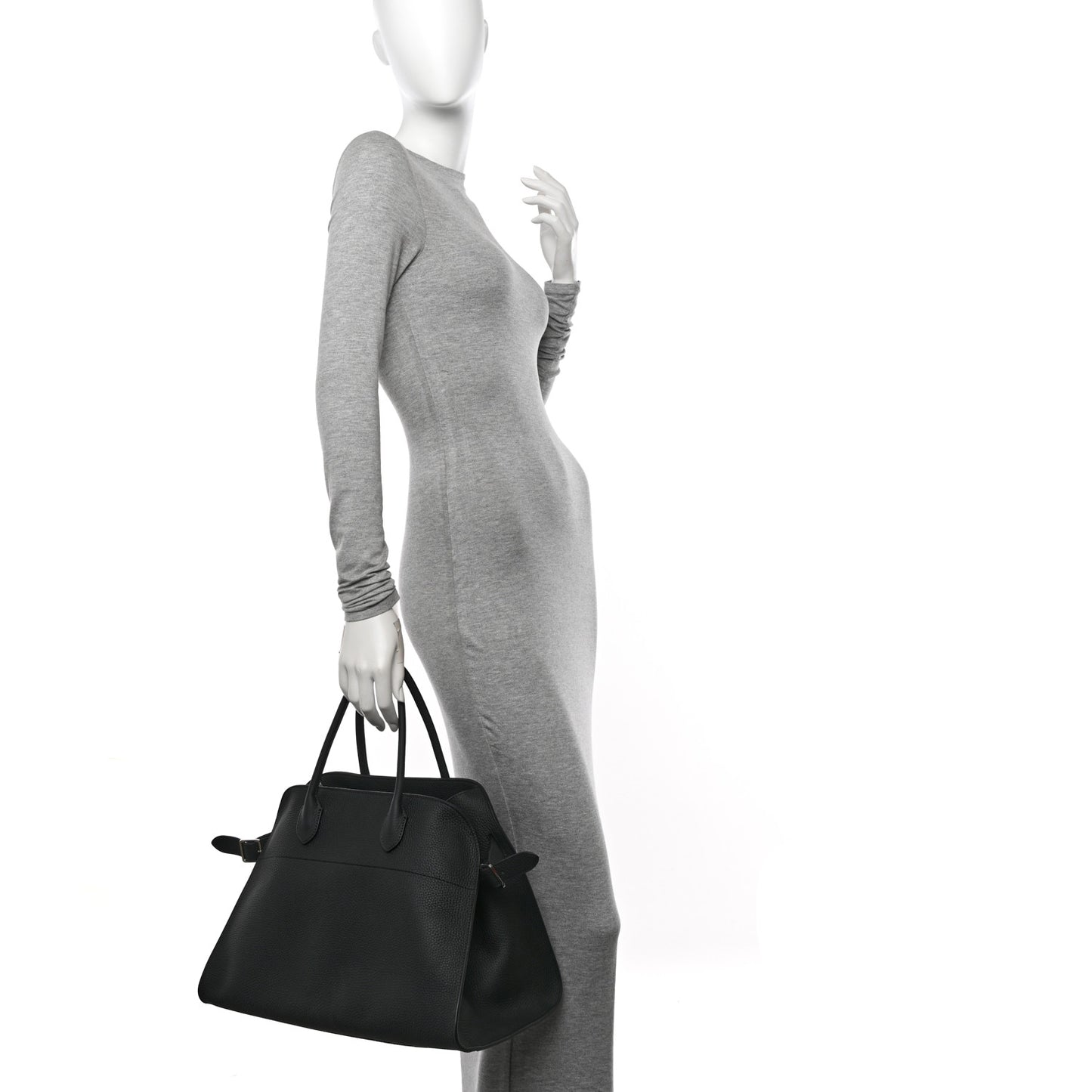 Matte Grained Calfskin Soft Margaux 15 Black
