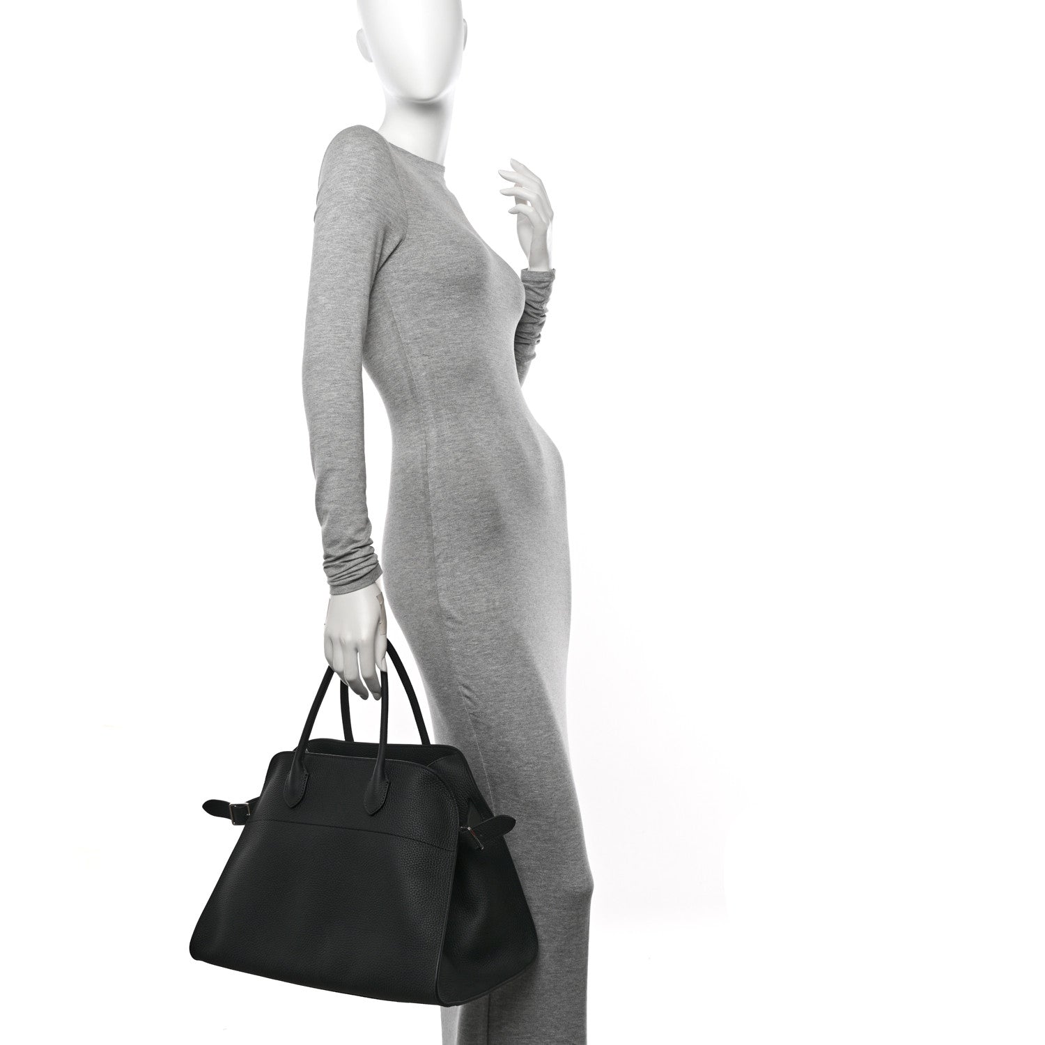 The Row Matte Grained Calfskin Soft Margaux 15 Black 2 of 9