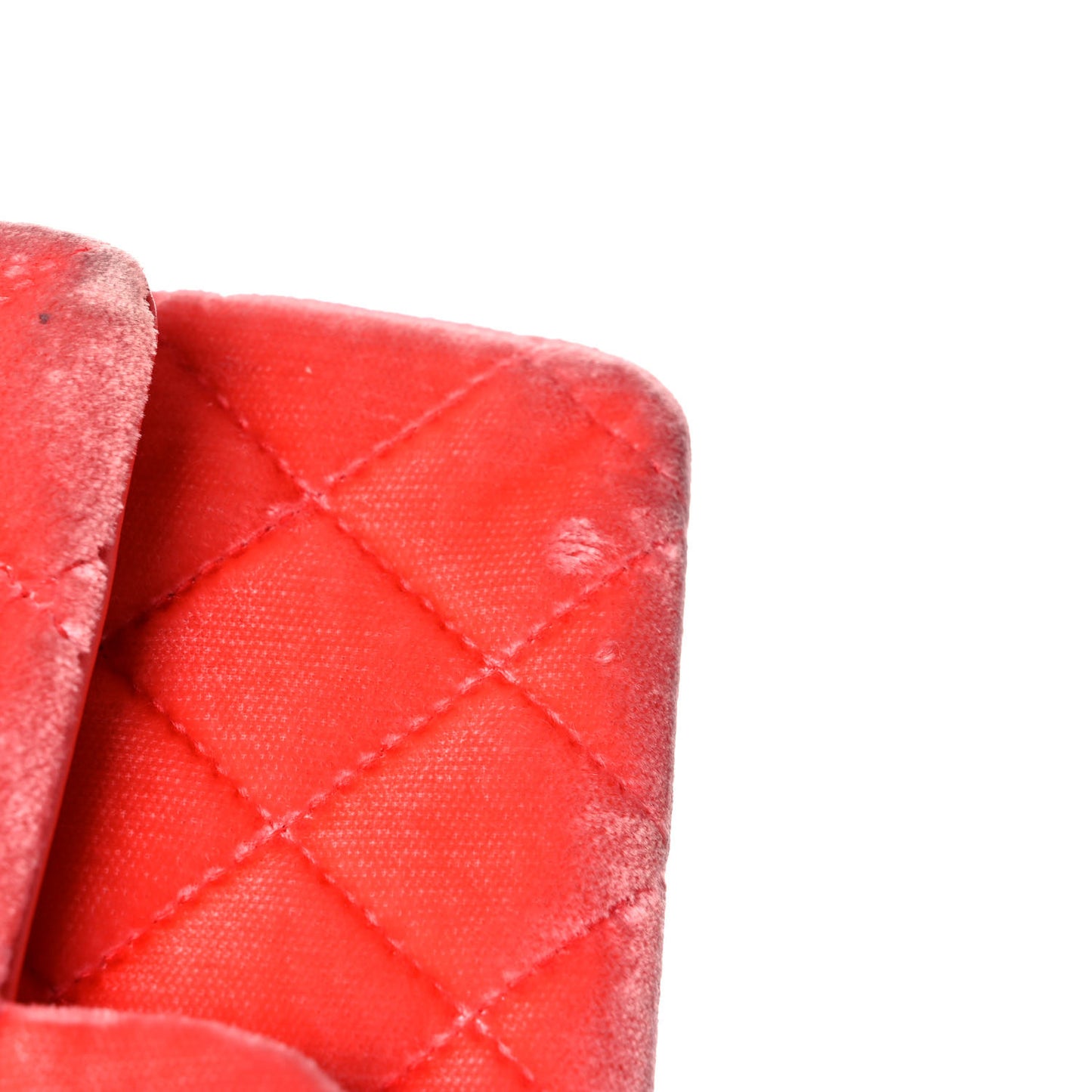 Velvet Quilted Mini Rectangular Flap Coral