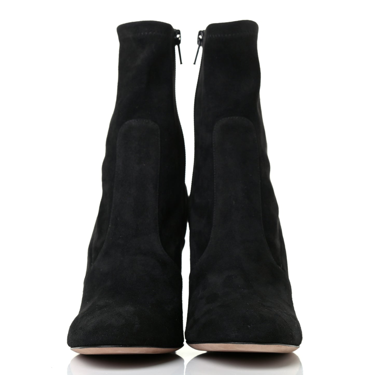 Suede Stretch 100mm Ankle Boots 36.5 Black