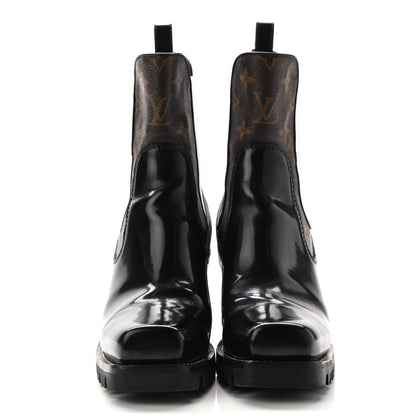 Louis Vuitton Patent Monogram Limitless Ankle Boots 39 Black 3 of 22