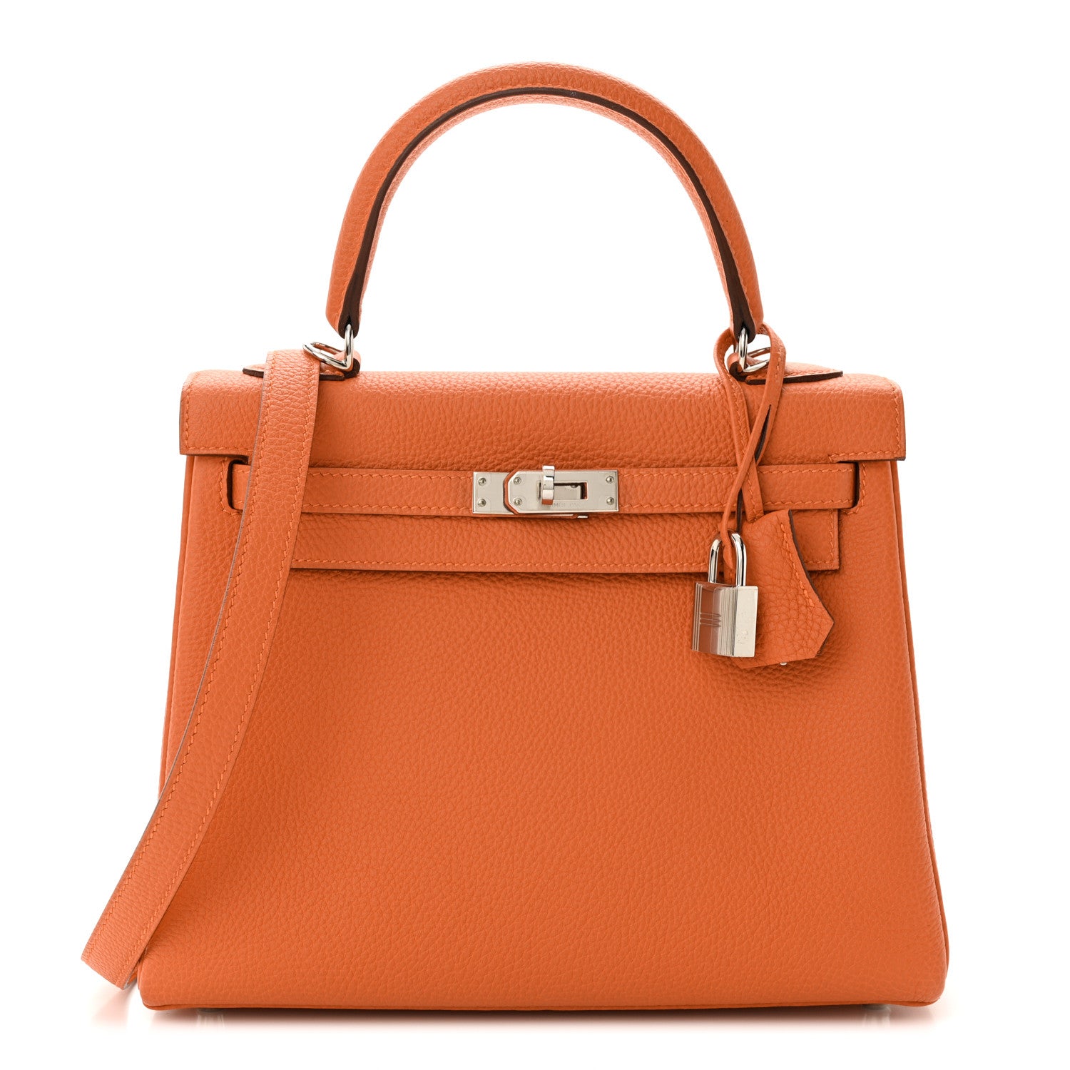 Hermes Togo Kelly Retourne 25 Orange Poppy 1 of 10