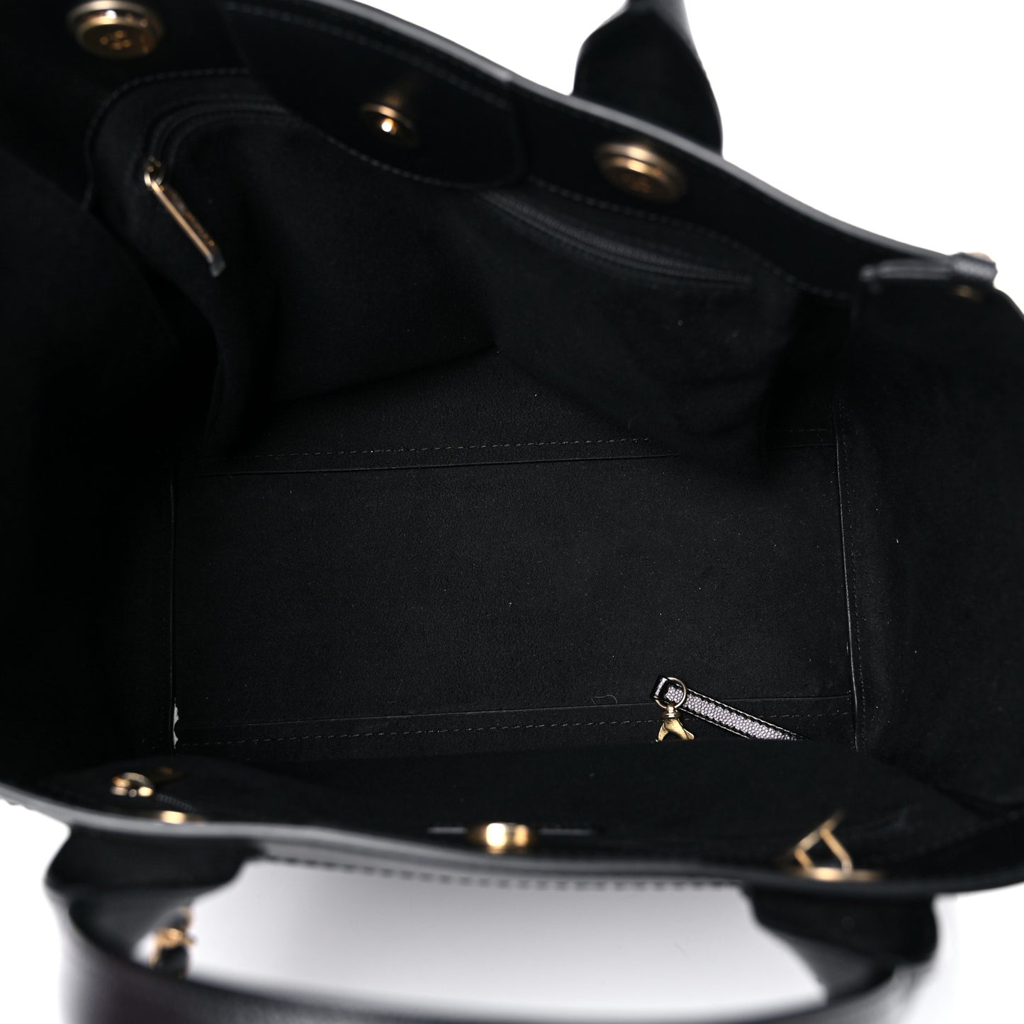 Caviar Small Studded Deauville Tote Black