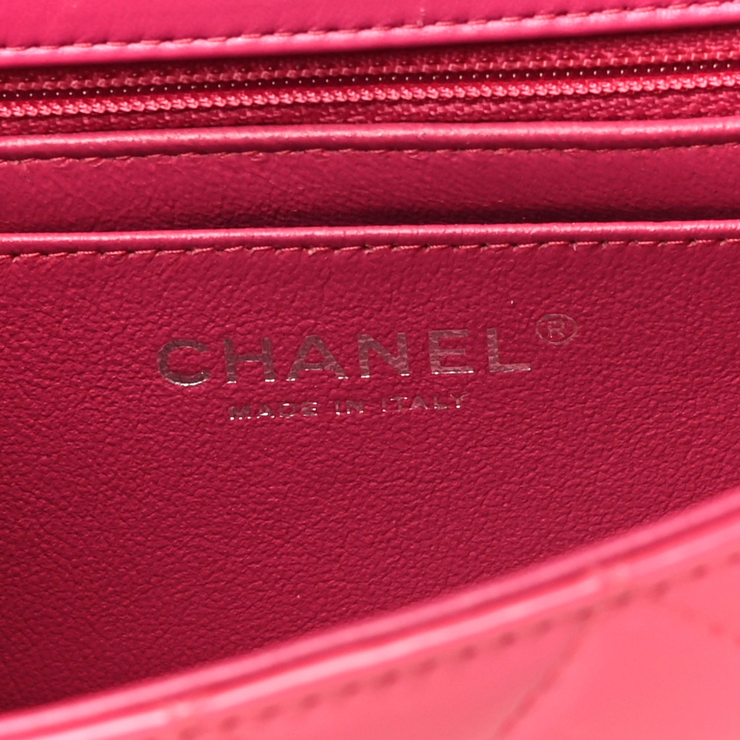 Patent Calfskin Quilted Mini Rectangular Flap Pink