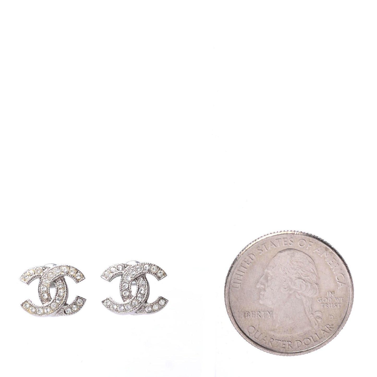 Crystal CC Earrings Silver